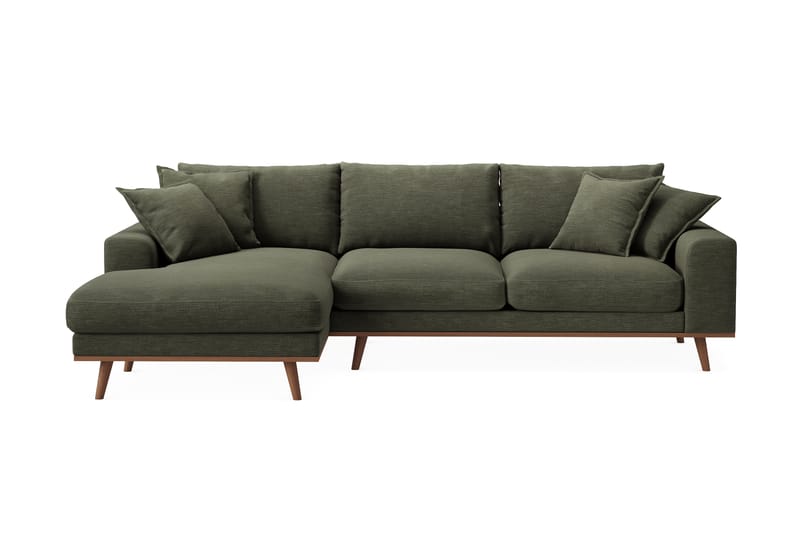 Copenhagen Premium 4-sits Vänstervänd L-formad Djup Divansoffa i Tyg - Grön - Möbler - Soffa - Divansoffa & schäslongsoffa - 4 sits soffa med divan