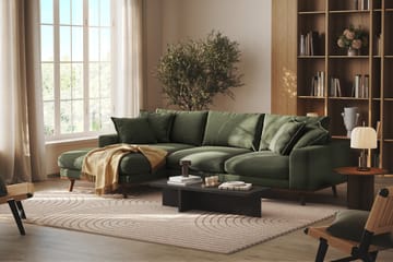 Copenhagen Premium 4-sits Vänstervänd L-formad Djup Divansoffa i Tyg - Grön - Möbler - Soffa - Divansoffa & schäslongsoffa - 4 sits soffa med divan
