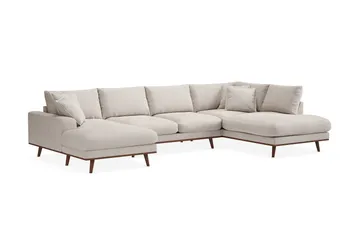 Copenhagen Premium 5-sits Högervänd U-formad Djup Soffa med Divan och Schäslong i Tyg - Beige - Möbler - Soffa - U-soffa