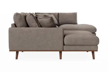 Copenhagen Premium 5-sits Högervänd U-formad Djup Soffa med Divan och Schäslong i Tyg - Brun - Möbler - Soffa - U-soffa