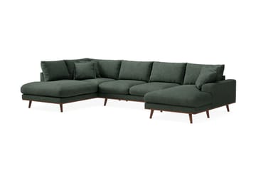 Copenhagen Premium 5-sits Vänstervänd U-formad Djup Soffa med Divan och Schäslong i Tyg - Grön - Möbler - Soffa - U-soffa