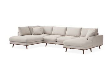 Copenhagen Premium 5-sits Vänstervänd U-formad Djup Soffa med Divan och Schäslong i Tyg - Beige - Möbler - Soffa - U-soffa