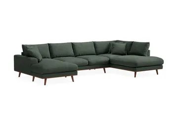 Copenhagen Premium 5-sits Högervänd U-formad Djup Soffa med Divan och Schäslong i Tyg - Grön - Möbler - Soffa - U-soffa