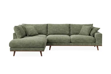 Copenhagen Premium 4-sits Vänstervänd L-formad Djup Schäslongsoffa i Chenille - Grön - Möbler - Soffa - Divansoffa & schäslongsoffa - 4 sits soffa med divan