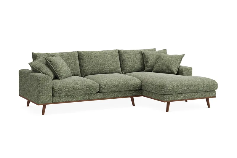 Copenhagen Premium 4-sits Högervänd L-formad Djup Divansoffa i Chenille - Grön - Möbler - Soffa - Divansoffa & schäslongsoffa - 4 sits soffa med divan