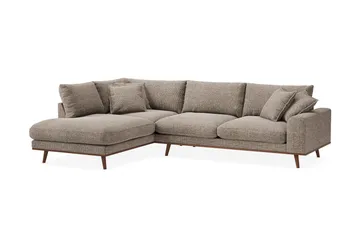Copenhagen Premium 4-sits Vänstervänd L-formad Djup Schäslongsoffa i Chenille - Brun - Möbler - Soffa - Divansoffa & schäslongsoffa - 4 sits soffa med divan