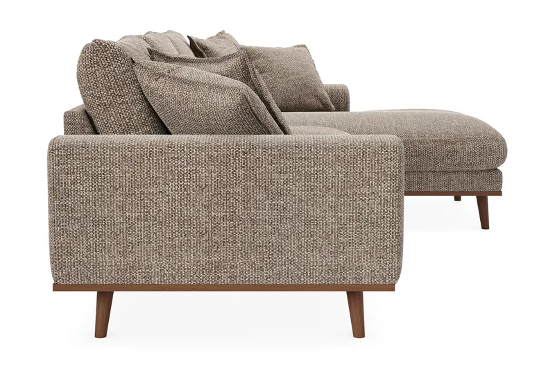 Copenhagen Premium 4-sits Högervänd L-formad Djup Divansoffa i Chenille - Brun - Möbler - Soffa - Divansoffa & schäslongsoffa - 4 sits soffa med divan
