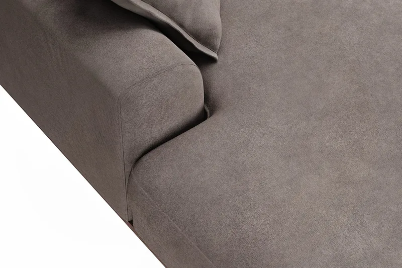 Copenhagen Premium 5-sits Högervänd U-formad Djup Soffa med Divan och Schäslong i Tyg - Brun - Möbler - Soffa - U-soffa