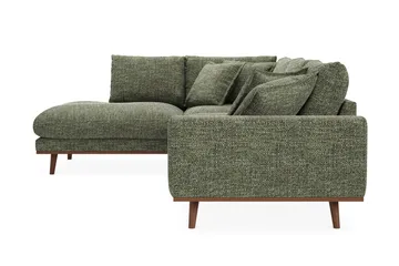 Copenhagen Premium 4-sits Vänstervänd L-formad Djup Schäslongsoffa i Chenille - Grön - Möbler - Soffa - Divansoffa & schäslongsoffa - 4 sits soffa med divan