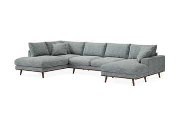 Copenhagen Premium 5-sits Vänstervänd U-formad Djup Soffa med Divan och Schäslong i Chenille - Grå/Blå - Möbler - Soffa - U-soffa