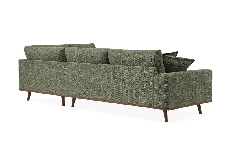 Copenhagen Premium 4-sits Högervänd L-formad Djup Schäslongsoffa i Chenille - Grön - Möbler - Soffa - Divansoffa & schäslongsoffa - 4 sits soffa med divan