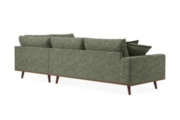 Copenhagen Premium 4-sits Högervänd L-formad Djup Schäslongsoffa i Chenille - Grön - Möbler - Soffa - Divansoffa & schäslongsoffa - 4 sits soffa med divan