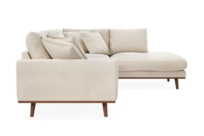 Copenhagen Premium 4-sits Högervänd L-formad Djup Schäslongsoffa i Chenille - Ljusbeige - Möbler - Soffa - Divansoffa & schäslongsoffa - 4 sits soffa med divan