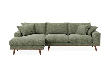 Copenhagen Premium 4-sits Vänstervänd L-formad Djup Divansoffa i Chenille - Grön - Möbler - Soffa - Divansoffa & schäslongsoffa - 4 sits soffa med divan