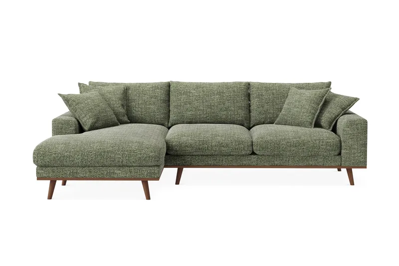 Copenhagen Premium 4-sits Vänstervänd L-formad Djup Divansoffa i Chenille - Grön - Möbler - Soffa - Divansoffa & schäslongsoffa - 4 sits soffa med divan