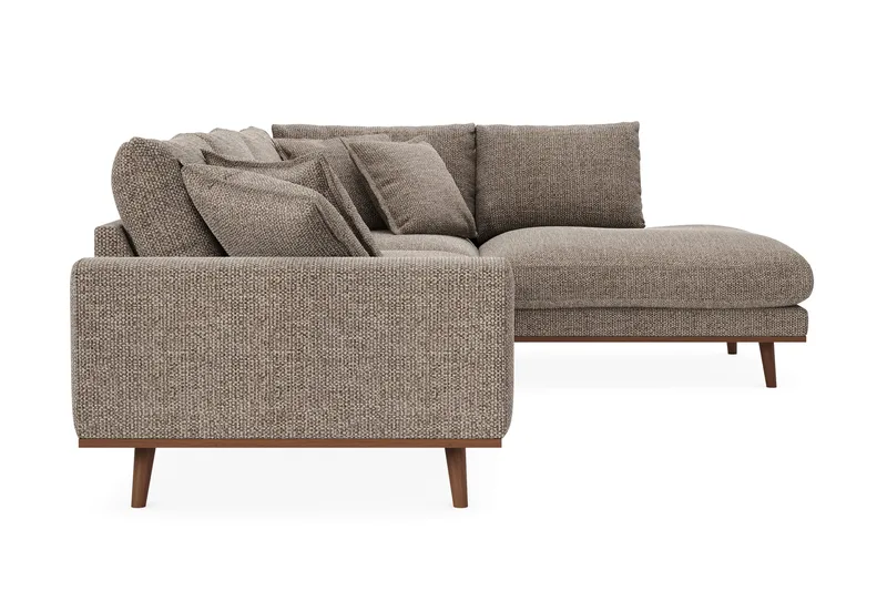 Copenhagen Premium 4-sits Högervänd L-formad Djup Schäslongsoffa i Chenille - Brun - Möbler - Soffa - Divansoffa & schäslongsoffa - 4 sits soffa med divan