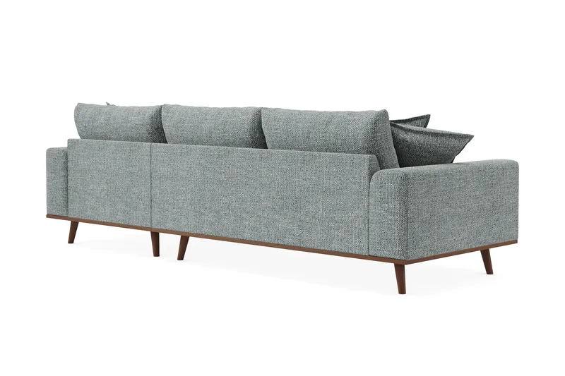 Copenhagen Premium 4-sits Högervänd L-formad Djup Divansoffa i Chenille - Grå/Blå - Möbler - Soffa - Divansoffa & schäslongsoffa - 4 sits soffa med divan