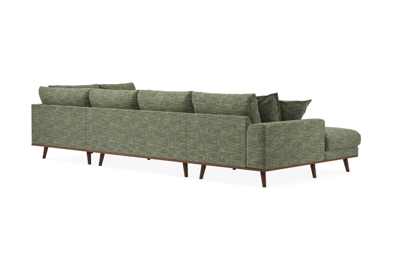 Copenhagen Premium 5-sits Högervänd U-formad Djup Soffa med Divan och Schäslong i Chenille - Grön - Möbler - Soffa - U-soffa
