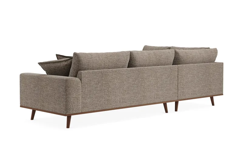 Copenhagen Premium 4-sits Vänstervänd L-formad Djup Schäslongsoffa i Chenille - Brun - Möbler - Soffa - Divansoffa & schäslongsoffa - 4 sits soffa med divan