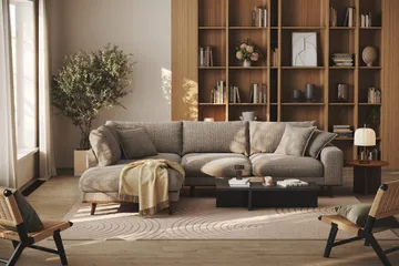 Copenhagen Premium 4-sits Vänstervänd L-formad Djup Schäslongsoffa i Chenille - Brun - Möbler - Soffa - Divansoffa & schäslongsoffa - 4 sits soffa med divan