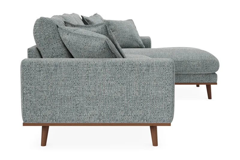 Copenhagen Premium 4-sits Högervänd L-formad Djup Divansoffa i Chenille - Grå/Blå - Möbler - Soffa - Divansoffa & schäslongsoffa - 4 sits soffa med divan