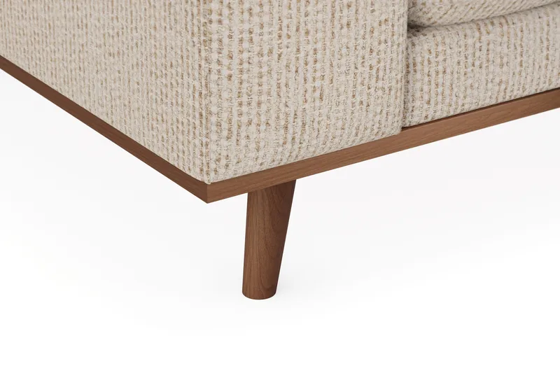 Copenhagen Premium 4-sits Högervänd L-formad Djup Schäslongsoffa i Chenille - Beige - Möbler - Soffa - Divansoffa & schäslongsoffa - 4 sits soffa med divan