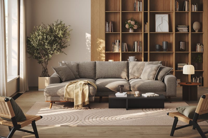 Copenhagen Premium 4-sits Vänstervänd L-formad Djup Divansoffa i Chenille - Brun - Möbler - Soffa - Divansoffa & schäslongsoffa - 4 sits soffa med divan