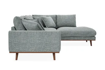 Copenhagen Premium 4-sits Högervänd L-formad Djup Schäslongsoffa i Chenille - Grå/Blå - Möbler - Soffa - Divansoffa & schäslongsoffa - 4 sits soffa med divan