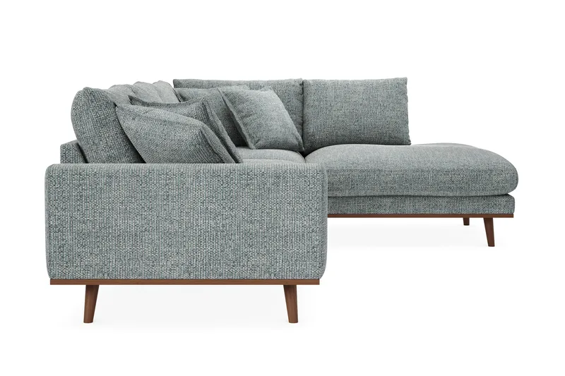 Copenhagen Premium 4-sits Högervänd L-formad Djup Schäslongsoffa i Chenille - Grå/Blå - Möbler - Soffa - Divansoffa & schäslongsoffa - 4 sits soffa med divan