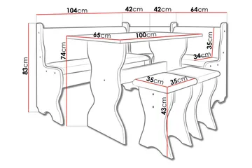 Corvyn Kökssoffa 146x106 cm - Beige - Möbler - Soffa - Kökssoffa & pinnsoffa