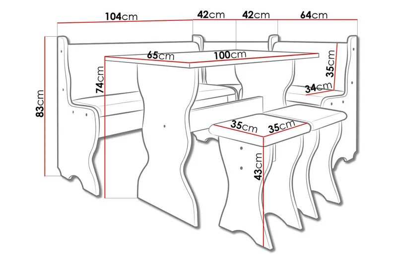Corvyn Kökssoffa 146x106 cm - Beige - Möbler - Soffa - Kökssoffa & pinnsoffa