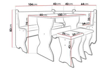 Corvyn Kökssoffa 146x106 cm - Beige - Möbler - Soffa - Kökssoffa & pinnsoffa