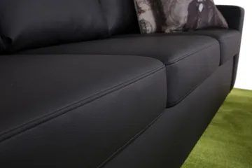 Crazy 3-sits Soffa i Konstläder - Svart - Möbler - Soffa - Skinnsoffa