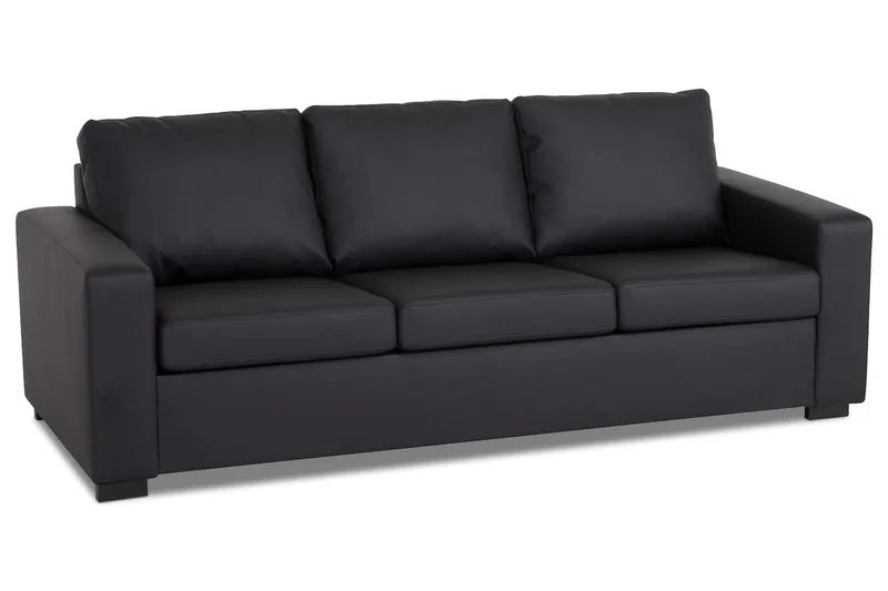 Crazy 3-sits Soffa i Konstläder - Svart - Möbler - Soffa - Skinnsoffa