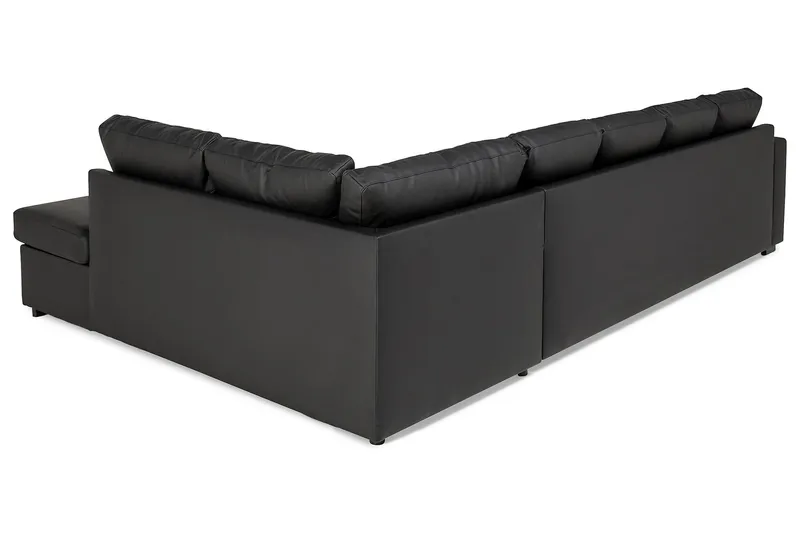 Crazy 5-sits Högervänd U-formad X-Large Soffa med Divan och Schäslong i Konstläder - Svart - Möbler - Soffa - Skinnsoffa