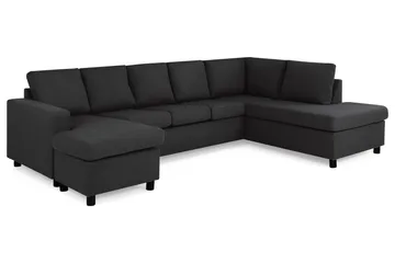 Crazy 5-sits Högervänd U-formad X-Large Soffa med Divan och Schäslong i Tyg - Antracit - Möbler - Soffa - U-soffa