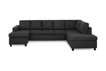 Crazy 5-sits Högervänd U-formad X-Large Soffa med Divan och Schäslong i Tyg - Antracit - Möbler - Soffa - U-soffa