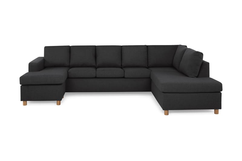 Crazy 5-sits Högervänd U-formad X-Large Soffa med Divan och Schäslong i Tyg, Antracit