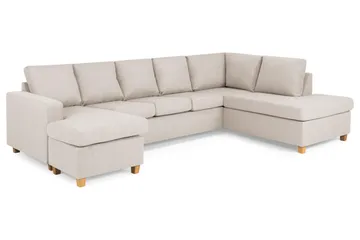 Crazy 5-sits Högervänd U-formad X-Large Soffa med Divan och Schäslong i Tyg - Beige - Möbler - Soffa - U-soffa