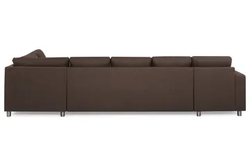 Crazy 5-sits Högervänd U-formad X-Large Soffa med Divan och Schäslong i Tyg - Brun - Möbler - Soffa - U-soffa