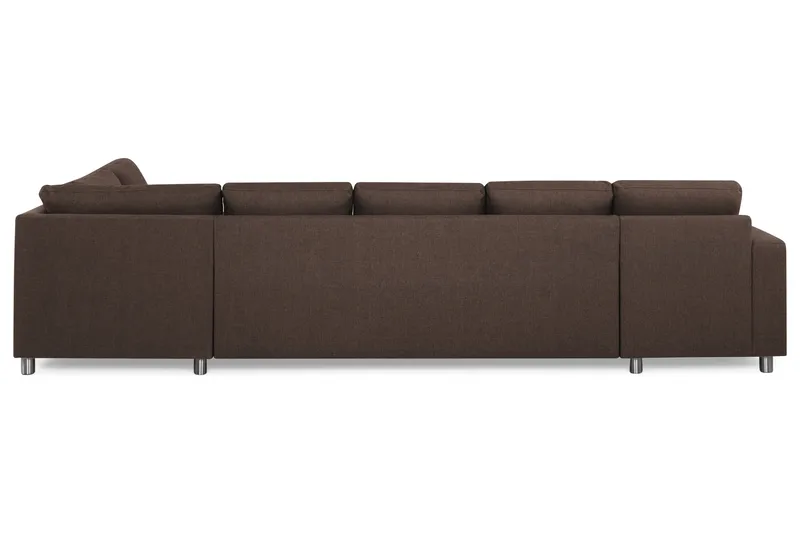 Crazy 5-sits Högervänd U-formad X-Large Soffa med Divan och Schäslong i Tyg - Brun - Möbler - Soffa - U-soffa