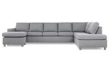 Crazy 5-sits Högervänd U-formad X-Large Soffa med Divan och Schäslong i Tyg - Grå - Möbler - Soffa - U-soffa