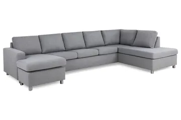Crazy 5-sits Högervänd U-formad X-Large Soffa med Divan och Schäslong i Tyg - Grå - Möbler - Soffa - U-soffa