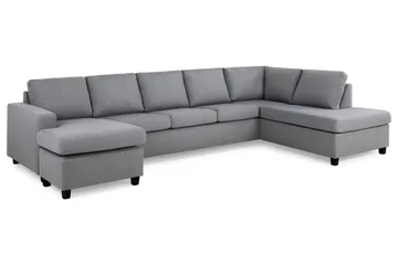 Crazy 5-sits Högervänd U-formad X-Large Soffa med Divan och Schäslong i Tyg - Grå - Möbler - Soffa - U-soffa