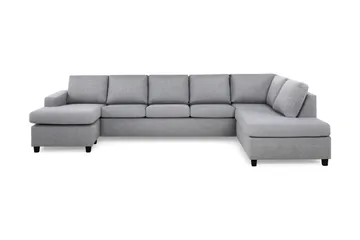 Crazy 5-sits Högervänd U-formad X-Large Soffa med Divan och Schäslong i Tyg - Grå - Möbler - Soffa - U-soffa