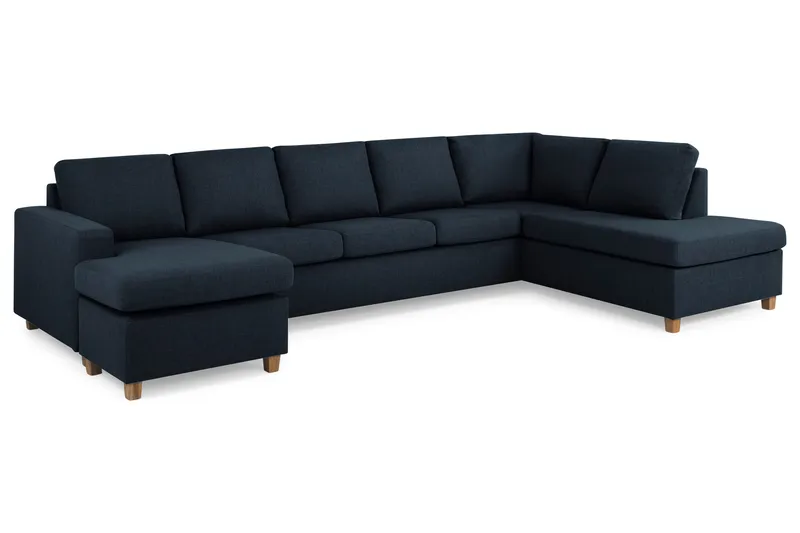 Crazy 5-sits Högervänd U-formad X-Large Soffa med Divan och Schäslong i Tyg - Mörkblå - Möbler - Soffa - U-soffa
