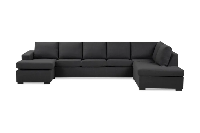 Crazy 5-sits Högervänd U-formad X-Large Soffa med Divan och Schäslong i Tyg, Mörkgrå