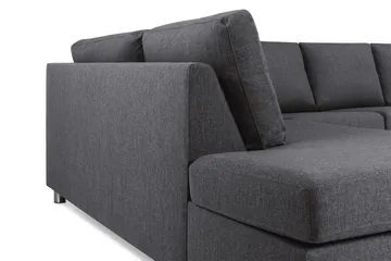Crazy 5-sits U-formad Soffa med dubbelschäslong i Tyg - Mörkgrå - Möbler - Soffa - U-soffa