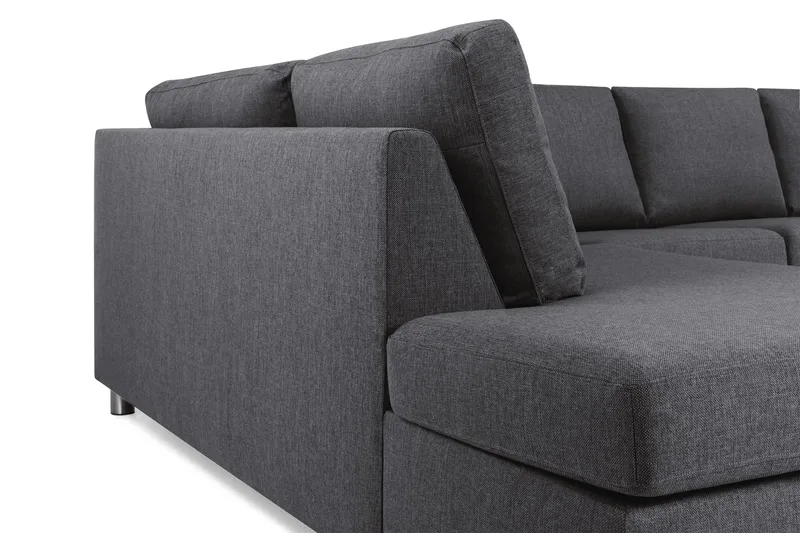 Crazy 5-sits U-formad Soffa med dubbelschäslong i Tyg - Mörkgrå - Möbler - Soffa - U-soffa
