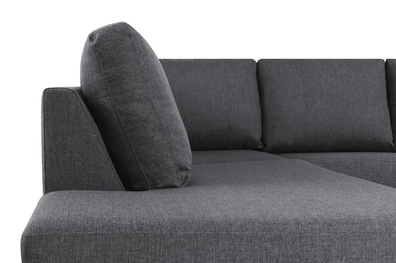 Crazy 5-sits U-formad Soffa med dubbelschäslong i Tyg - Mörkgrå - Möbler - Soffa - U-soffa